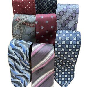 Men's Neckties, lot of 8: Colors, Fabric, Brand varies, Contemporary and Formal